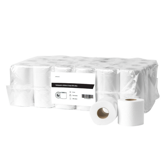 Papier toilette petit rouleau 200F Techline 2 plis – pack C/8×12