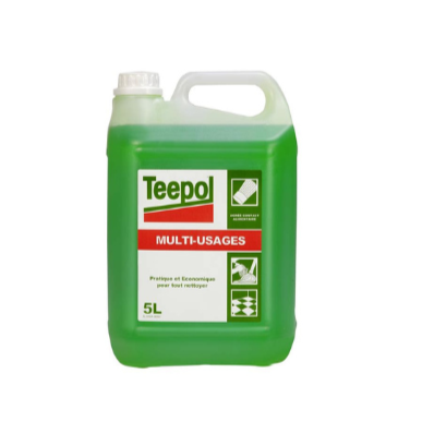 Détérgent multi-usages professionnel Teepol 5L - Nettoyant sols, surfaces et cuisines - Hygiène Pro France