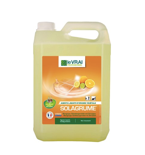 Détergent odorant multi-usages Le Vrai Solagrume 5L - Nettoyant concentré agrumes professionnel - Hygiène Pro France